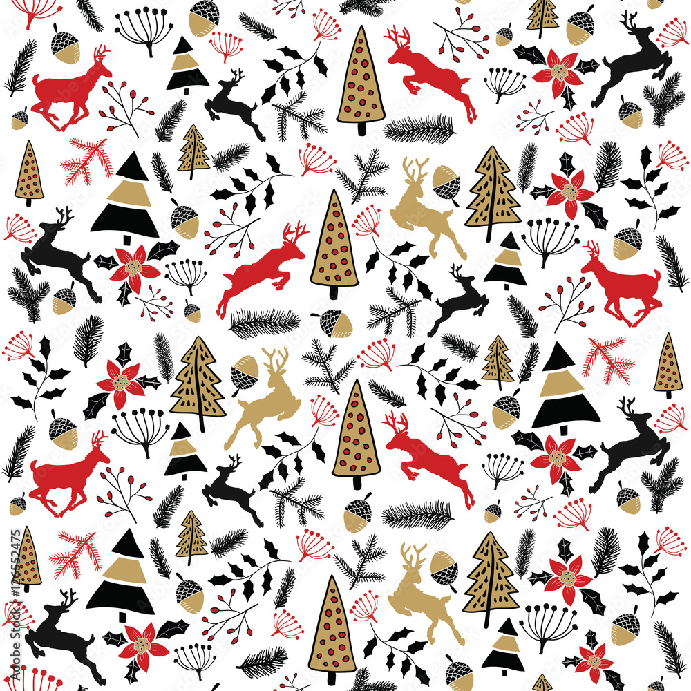 Vector background. Merry Christmas illustration. Holiday card. New Year's Eve 2017. Deer. Vector background. Merry Christmas illustration. Holiday card. New Year's Eve 2017. Deer.