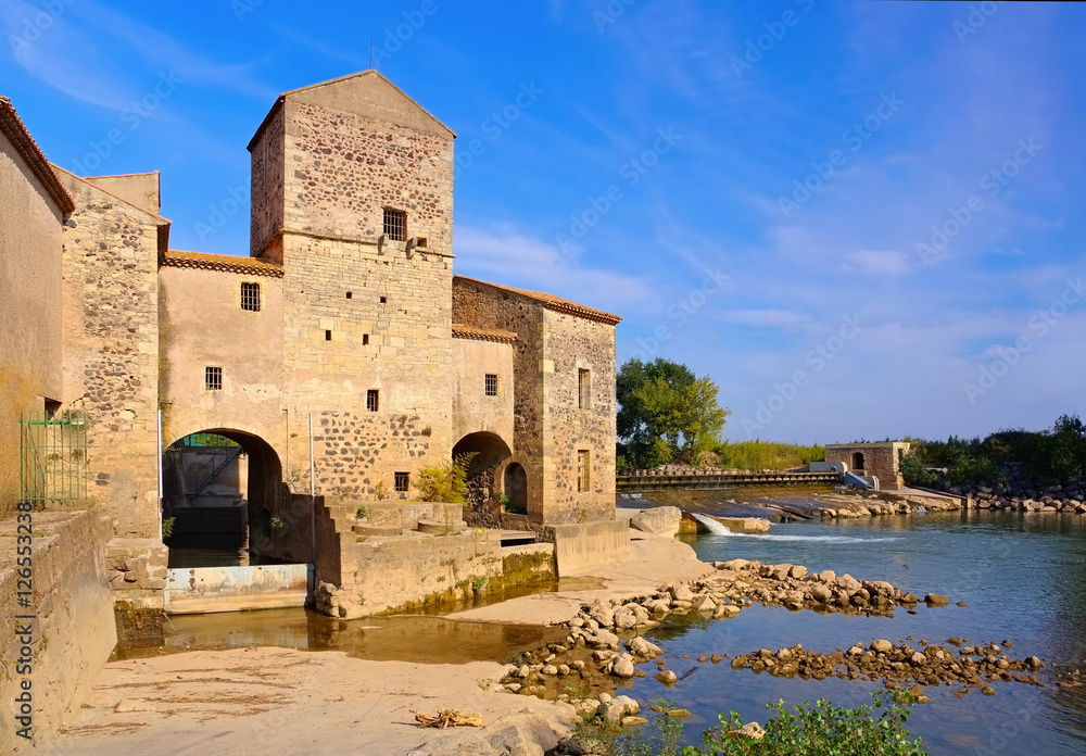 Saint-Thibery Wassermühle - Saint-Thibery watermill, Languedoc-Roussillon
