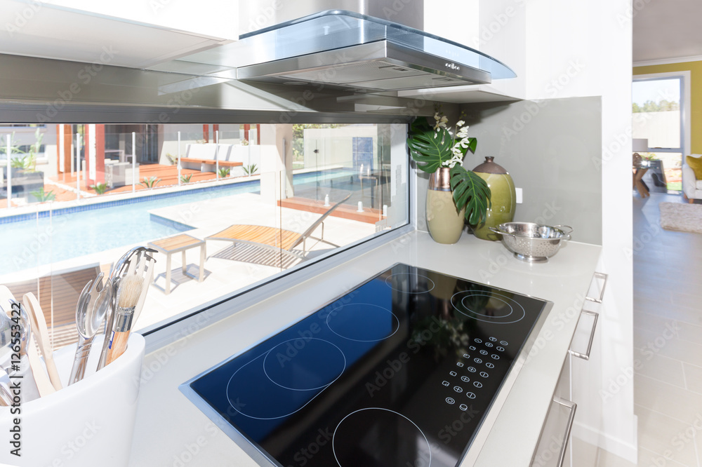 Modern vitroceramic stove in the kitchen Modern vitroceramic stove in the kitchen