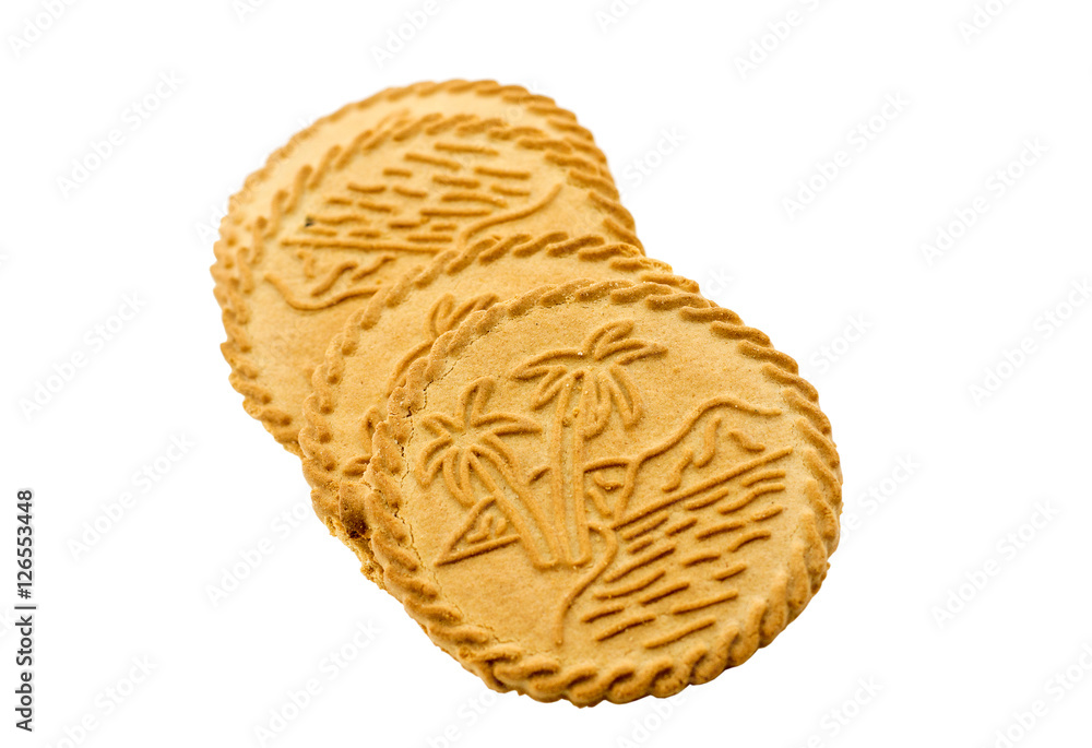 Shortbread biscuits on a white background Shortbread biscuits on a white background