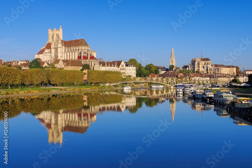 Auxerre - Auxerre, cathedral and Yonne river
