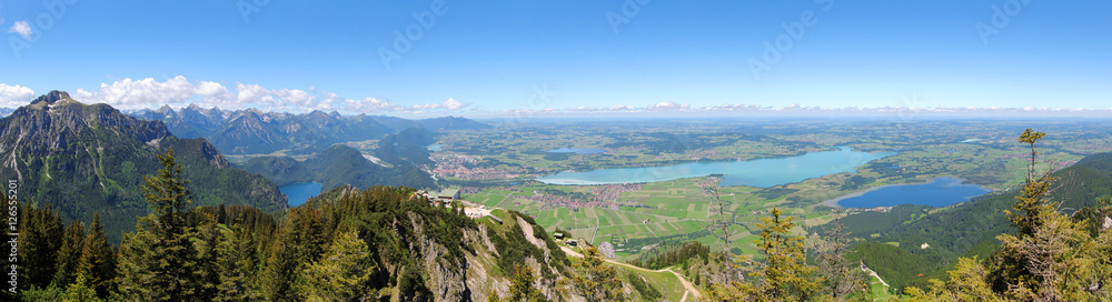 Bavaria high mountains and blue lakes panorama Bavaria high mountains and blue lakes panorama