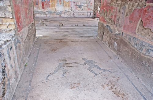 The mosaic Athlets in Pompeii photo