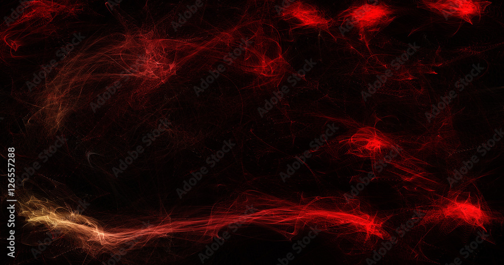 Abstract Red Lines Curves Particles Swirls On Dark Background Abstract Red Lines Curves Particles Swirls On Dark Background