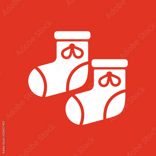 Babys bootees icon. design. Socks, sox, Babys bootees symbol. web. graphic. AI. app. logo. object. flat. image. sign. eps. art. picture - stock