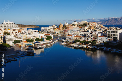 Fototapeta Naklejka Na Ścianę i Meble -  Cityscape of Agios Nikolaos, Greece