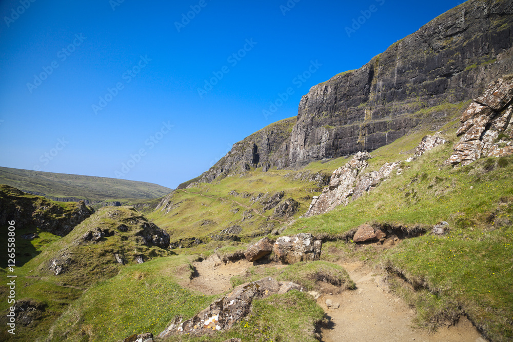 Berglandschaft am Quiraing, Isle of Skye, Schottland Berglandschaft am Quiraing, Isle of Skye, Schottland