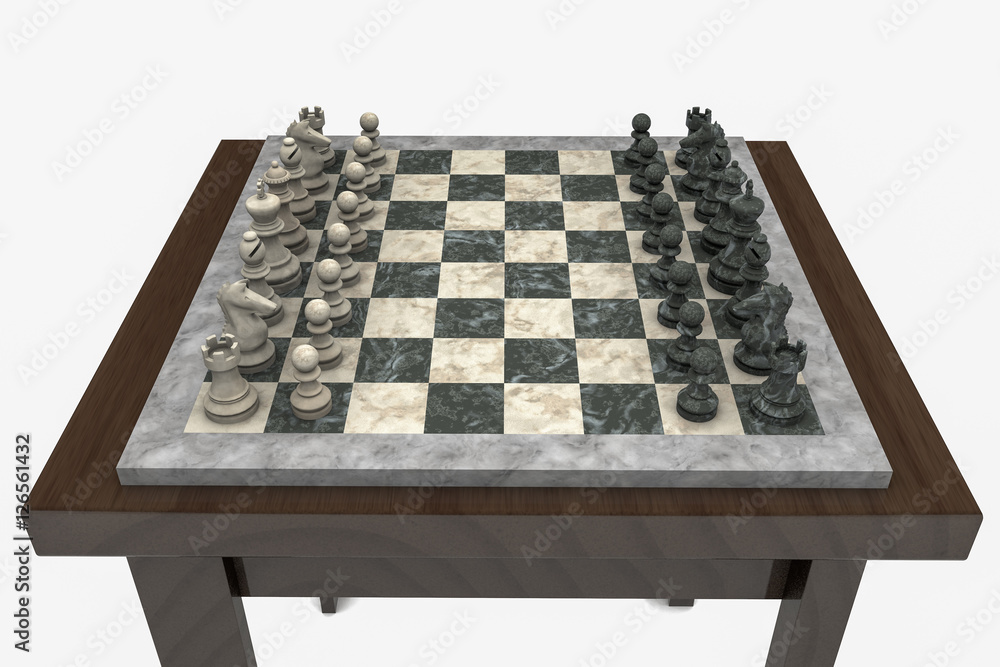 A chess game in front of an isolated background A chess game in front of an isolated background