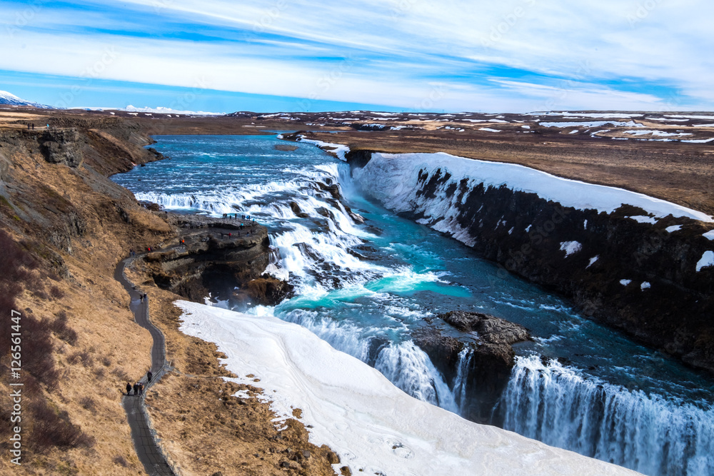 Obraz premium Gullfoss is a waterfall located in southwest Iceland. It is one of the most popular tourist attractions in Iceland.