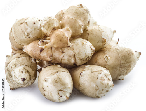 Jerusalem artichoke on a white background.