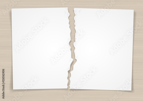 Torn white paper