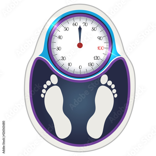 Weight scale with foot silhouette