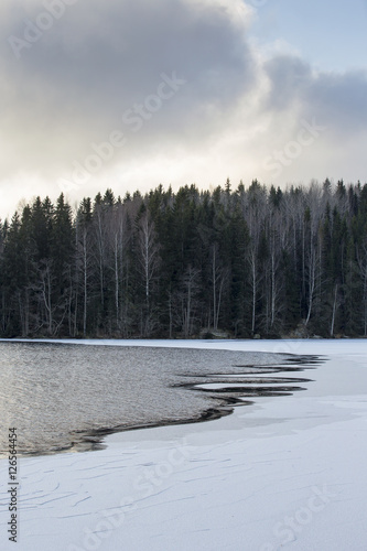 Wallpaper Mural Wintry landscape. Some of the water is still open and some got frozen. Torontodigital.ca