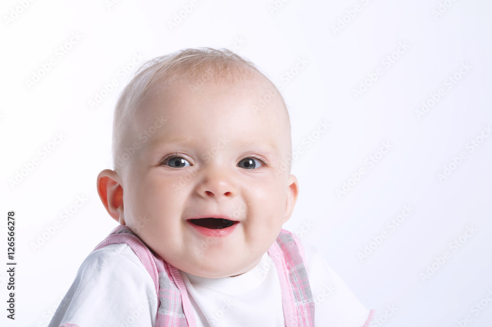 cute sweet baby on white
