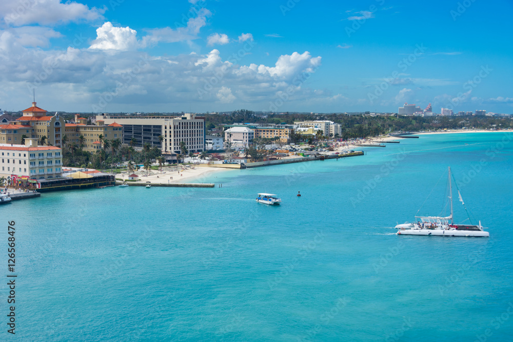 Nassau, Bahamas beach and port