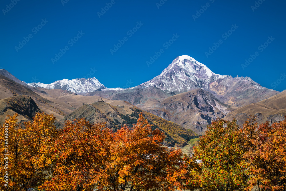 Panoramic view on Stepantsminda region, Georgia Panoramic view on Stepantsminda region, Georgia