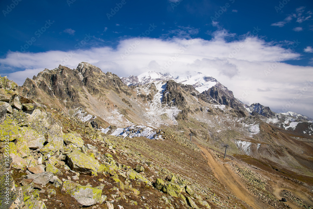  Tetnuldi glacier near Mestia,  Svaneti region, Georgia, Europe.