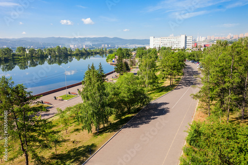 Yenisei river embankment park