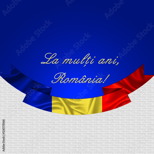 Romania. banner, brochure, card with the national flag and 'la multi ani' text for the great Romanian union day