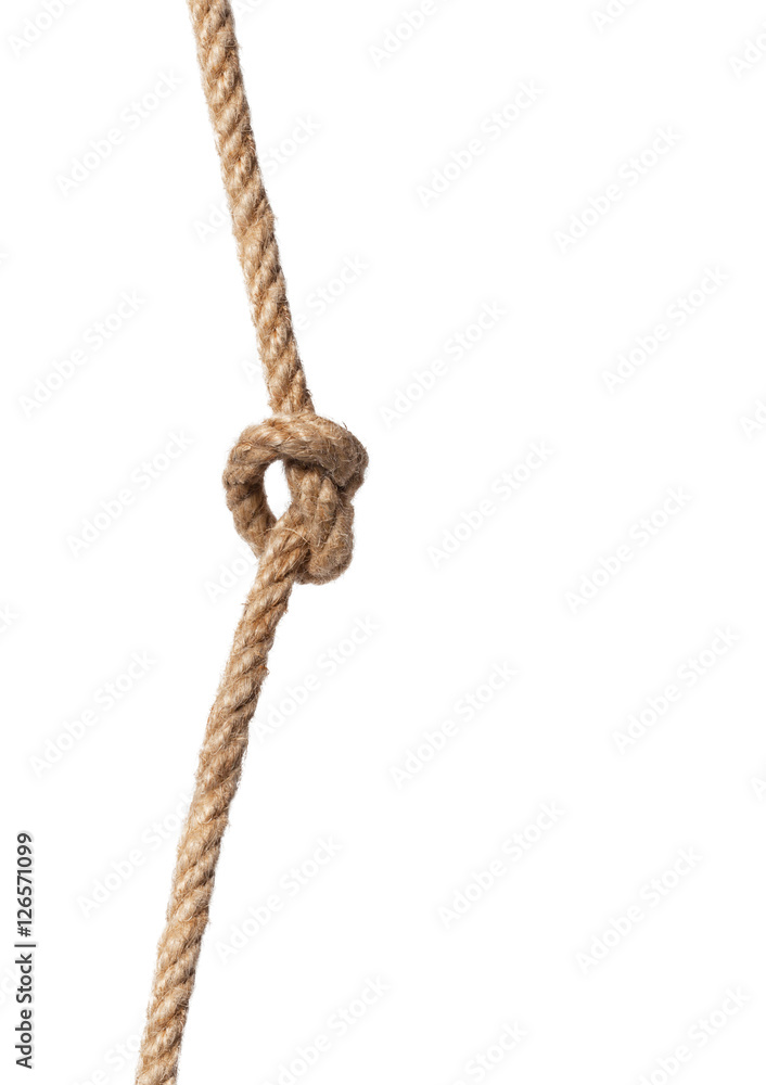 Rope with knot isolated over white background