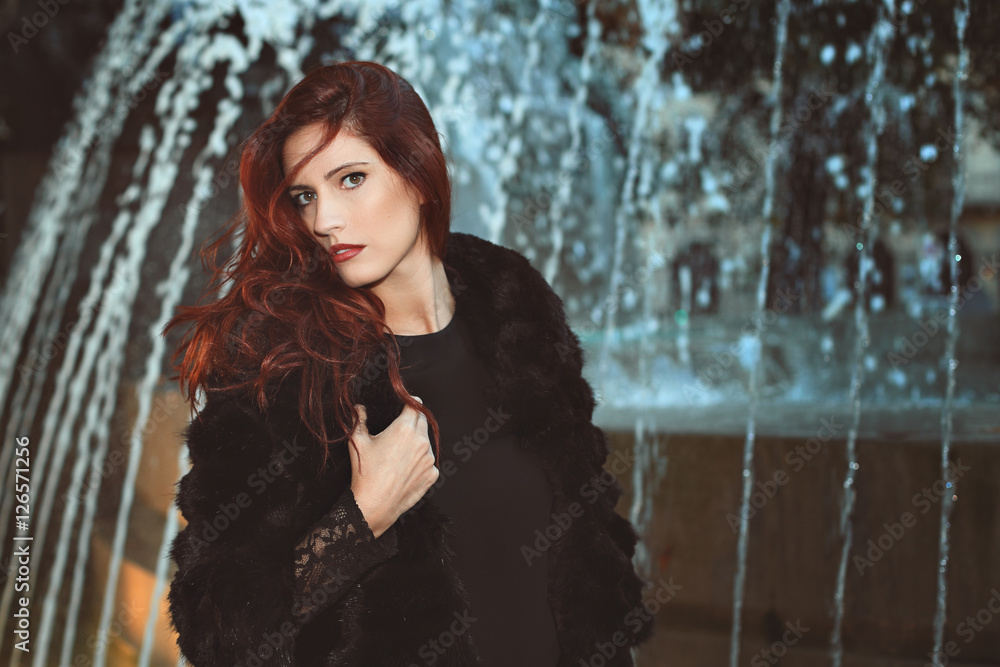 Beautiful fashion model with red hair Beautiful fashion model with red hair