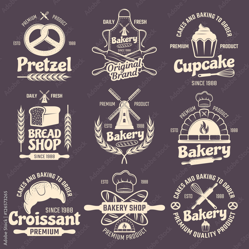 Bakery Vintage Style Emblems