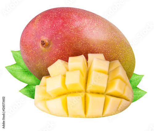 Group of mangos isolated on white background