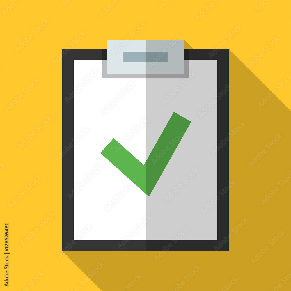 Colorful clipboard icon in modern flat style with long shadow. Vector Colorful clipboard icon in modern flat style with long shadow. Vector