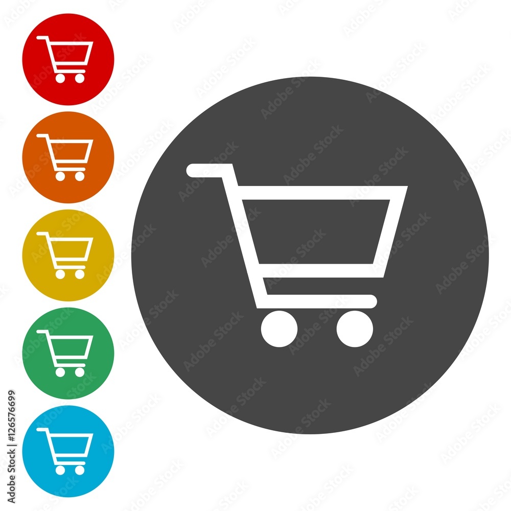 Vector shopping cart icons set Vector shopping cart icons set