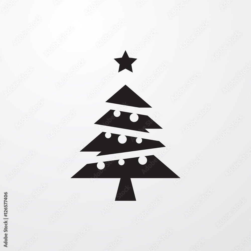 Obraz premium Christmas tree icon illustration