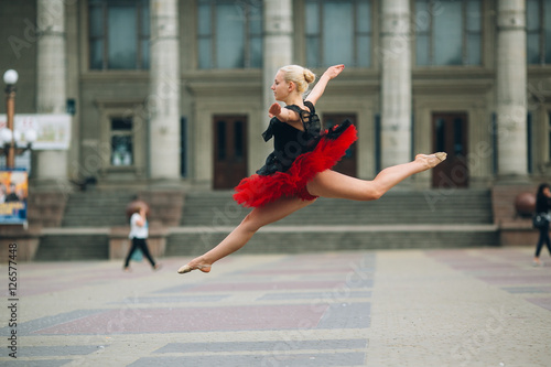 Ballerina doing splits in the air