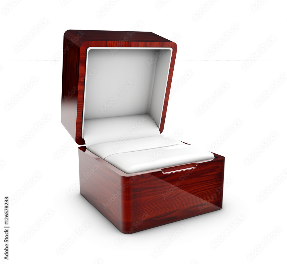 Opened present box for jewerly on white background Opened present box for jewerly on white background