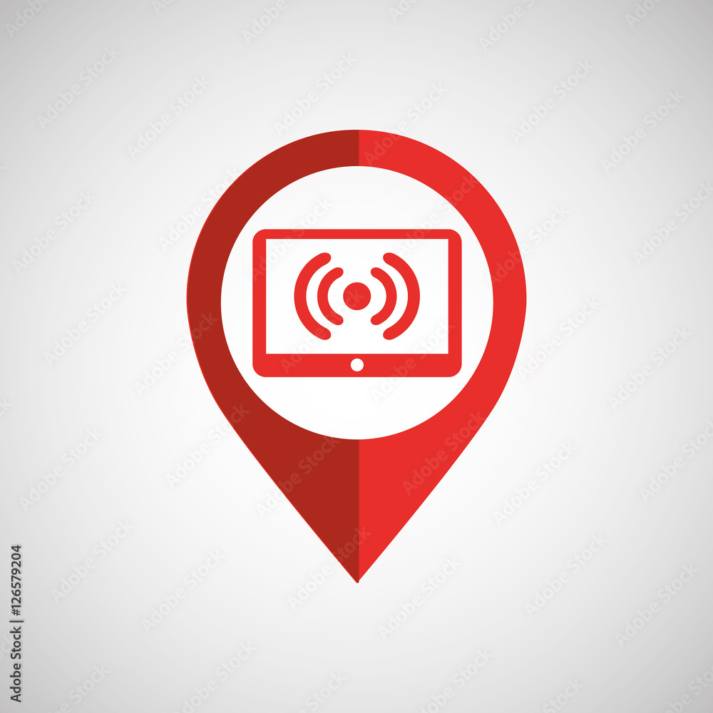 tablet wireless concept wifi pin icon vector illustration eps 10 tablet wireless concept wifi pin icon vector illustration eps 10