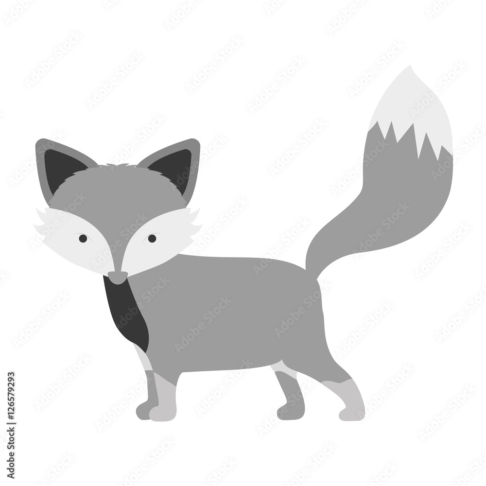 silhouette of Fox icon. Animal cartoon and nature theme. Isolated and drawn design. Vector illustration