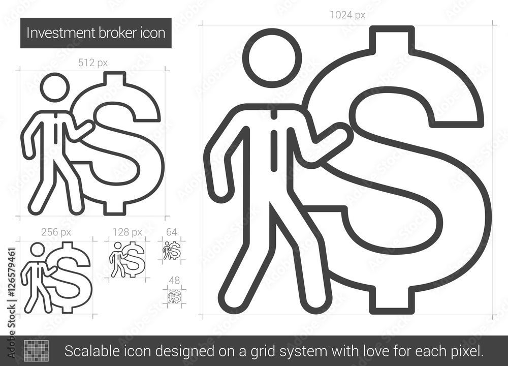 Investment broker line icon. Investment broker line icon.