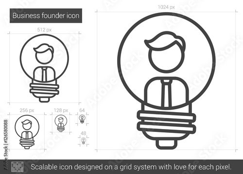 Business founder line icon.