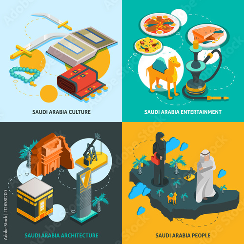 Saudi Arabia Touristic Isometric Concept