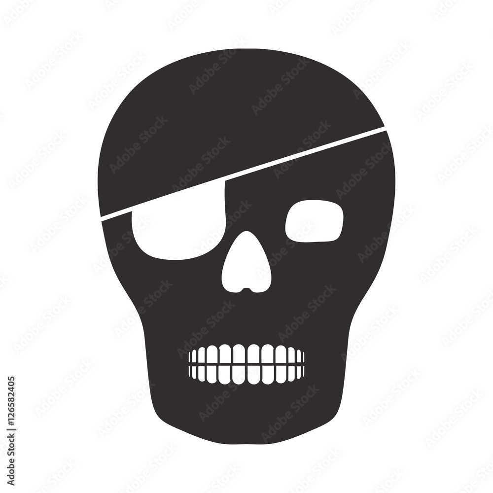 silhouette of skull icon over white background. danger symbol. vector illustration silhouette of skull icon over white background. danger symbol. vector illustration