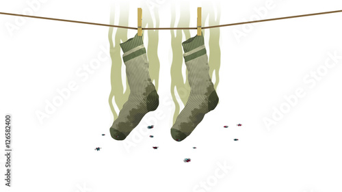 Smelly socks, 3d illustration