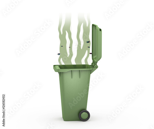 Smelly Trash Can, 3d illustration