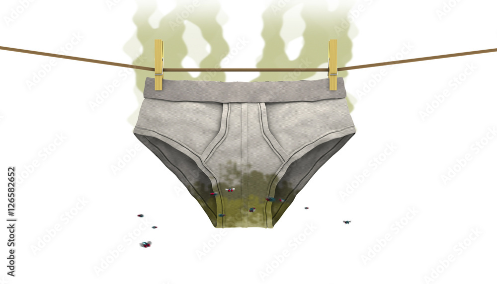 Dirty underwear, 3d illustration Stock Illustration | Adobe Stock