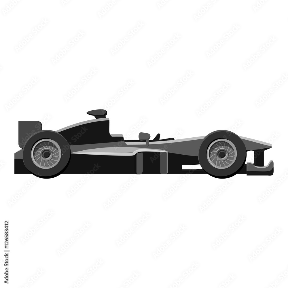 Race sport car icon. Gray monochrome illustration of car vector icon for web design Race sport car icon. Gray monochrome illustration of car vector icon for web design