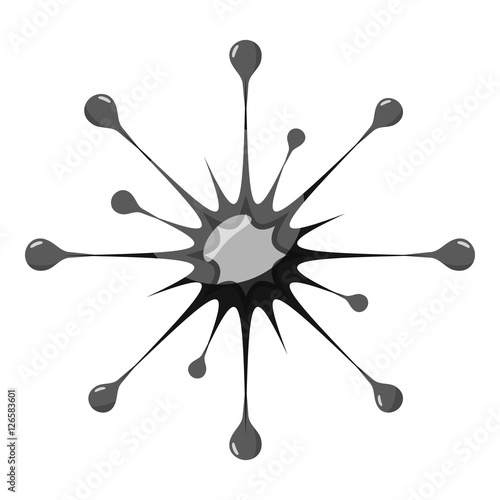 Virus cell icon. Gray monochrome illustration of bacteria vector icon for web design