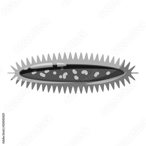 Oval virus icon. Gray monochrome illustration of bacteria vector icon for web design