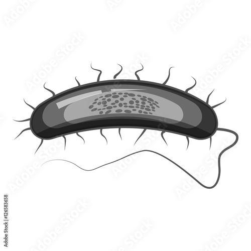 Bacteria or virus icon. Gray monochrome illustration of bacteria vector icon for web design