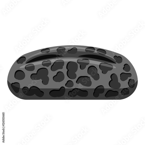 Oval spotted virus icon. Gray monochrome illustration of bacteria vector icon for web design