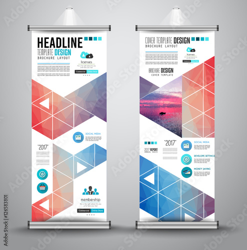 Advertisement roll up business flyer or brochure banner