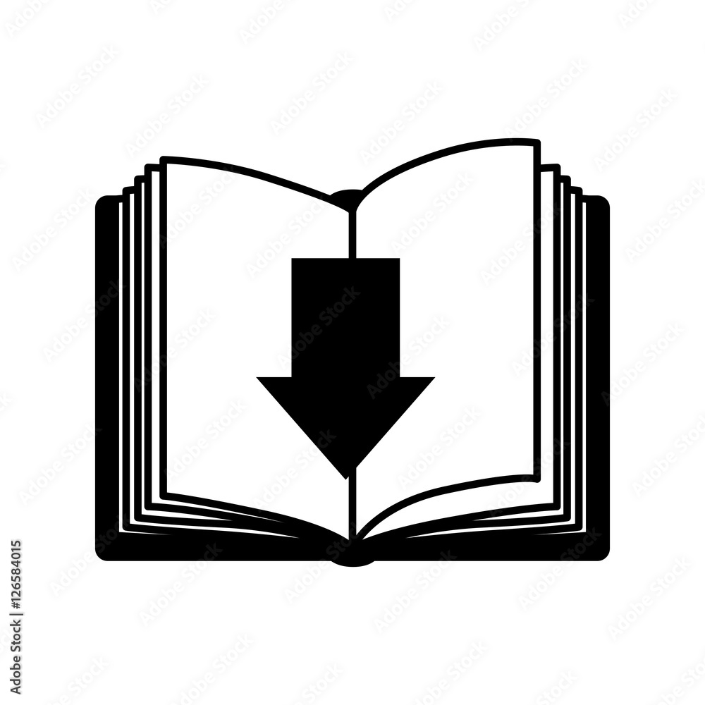 electronic ebook with download arrow icon over white background. vector illustration electronic ebook with download arrow icon over white background. vector illustration