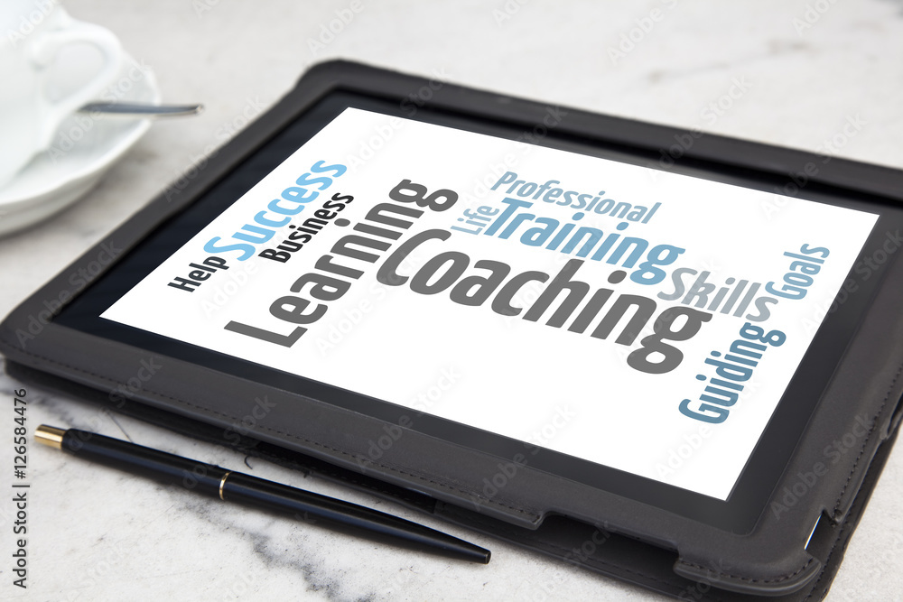 tablet with personal coaching word cloud tablet with personal coaching word cloud