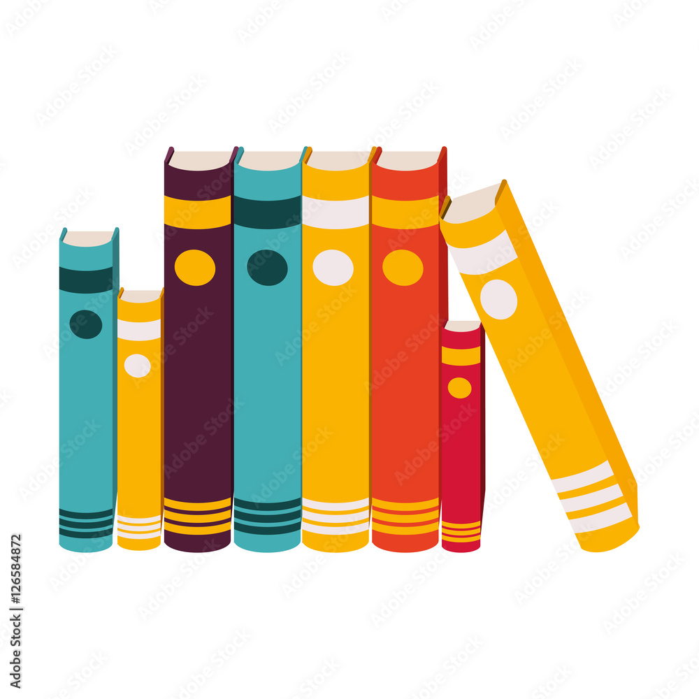 Fototapeta premium academic book icon over white background. Learning knowledge and library theme. Colorful design. vector illustration